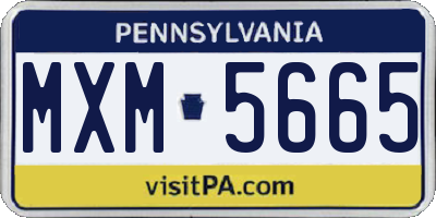 PA license plate MXM5665