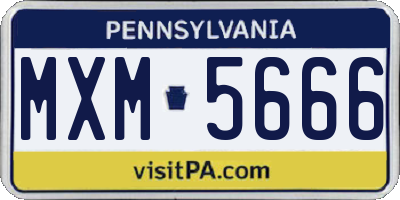 PA license plate MXM5666