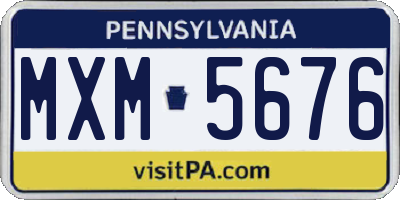 PA license plate MXM5676