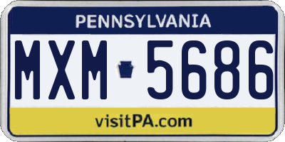 PA license plate MXM5686