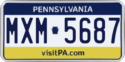 PA license plate MXM5687