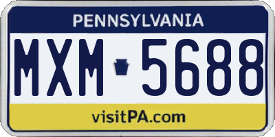 PA license plate MXM5688