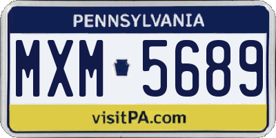 PA license plate MXM5689