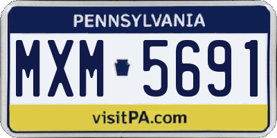 PA license plate MXM5691