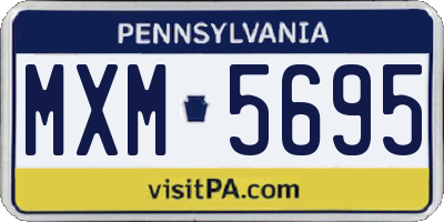 PA license plate MXM5695