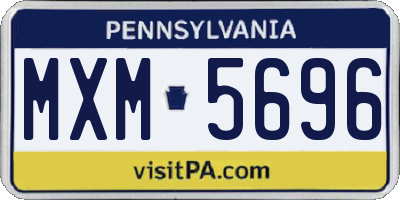 PA license plate MXM5696