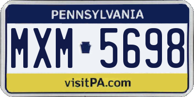 PA license plate MXM5698