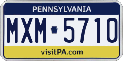 PA license plate MXM5710