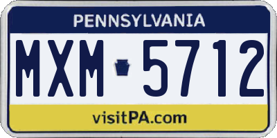 PA license plate MXM5712