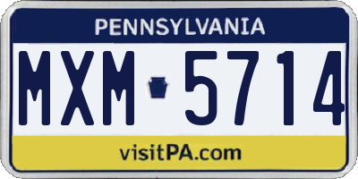 PA license plate MXM5714