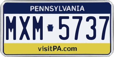 PA license plate MXM5737