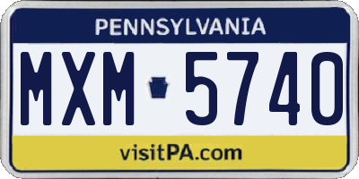 PA license plate MXM5740