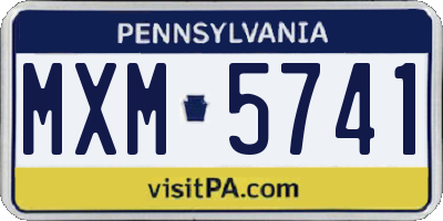 PA license plate MXM5741