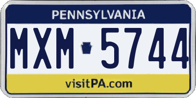 PA license plate MXM5744