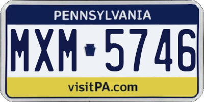 PA license plate MXM5746