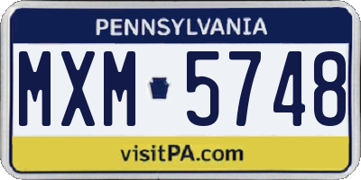 PA license plate MXM5748