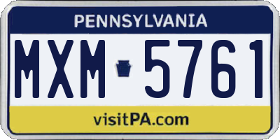 PA license plate MXM5761