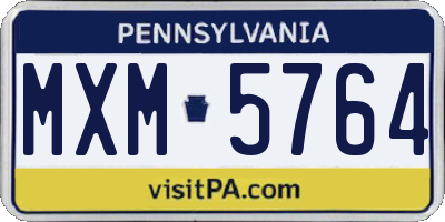 PA license plate MXM5764