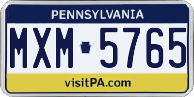 PA license plate MXM5765