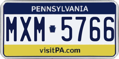 PA license plate MXM5766