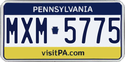 PA license plate MXM5775
