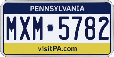 PA license plate MXM5782