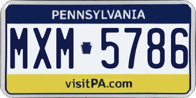 PA license plate MXM5786