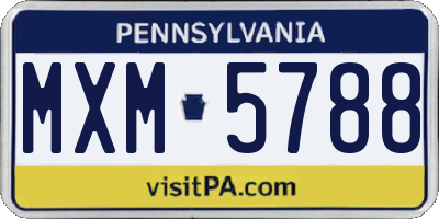 PA license plate MXM5788