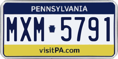 PA license plate MXM5791
