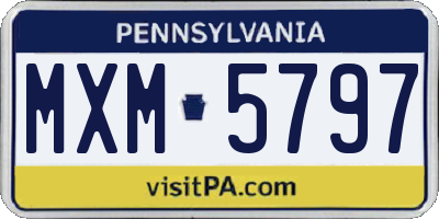 PA license plate MXM5797