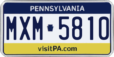 PA license plate MXM5810