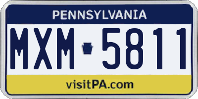 PA license plate MXM5811