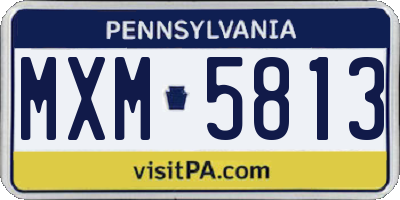 PA license plate MXM5813