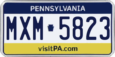 PA license plate MXM5823
