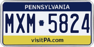 PA license plate MXM5824