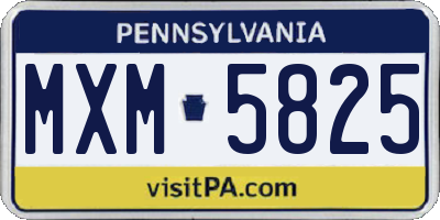 PA license plate MXM5825