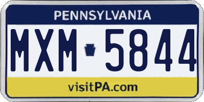 PA license plate MXM5844