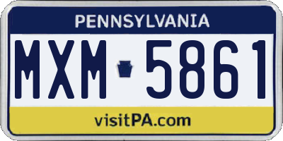PA license plate MXM5861