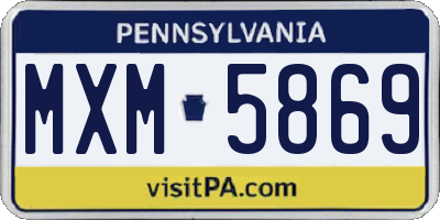 PA license plate MXM5869