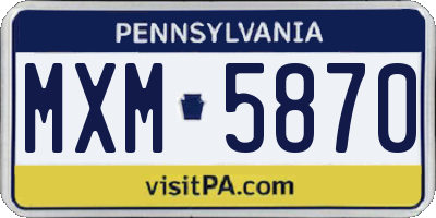 PA license plate MXM5870
