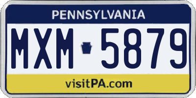 PA license plate MXM5879