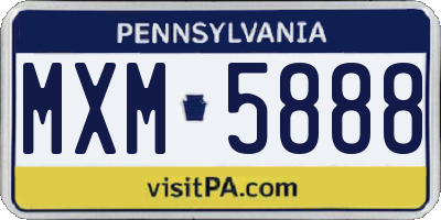 PA license plate MXM5888