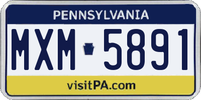 PA license plate MXM5891