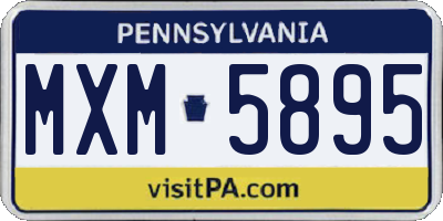 PA license plate MXM5895