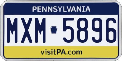 PA license plate MXM5896