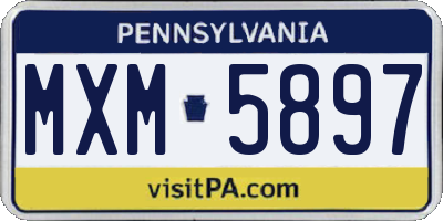 PA license plate MXM5897