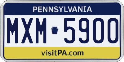 PA license plate MXM5900