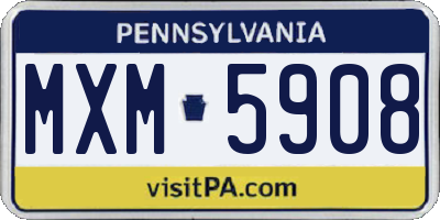 PA license plate MXM5908
