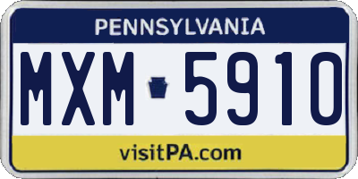 PA license plate MXM5910