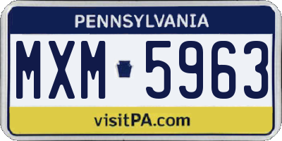PA license plate MXM5963